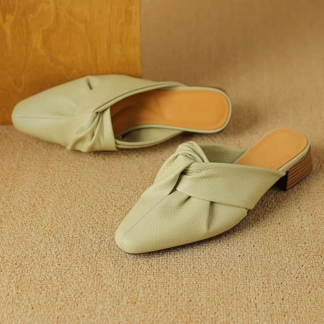 Bow-Knot Leather Mules
