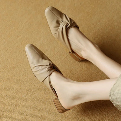 Bow-Knot Leather Mules